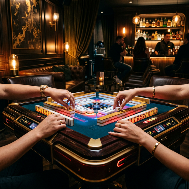 Aksi bermain mahjong